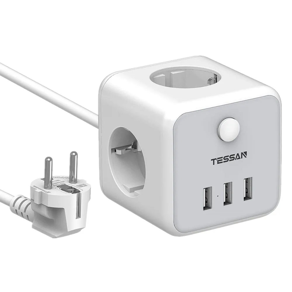 soquete cubo de energia com 3 tomadas