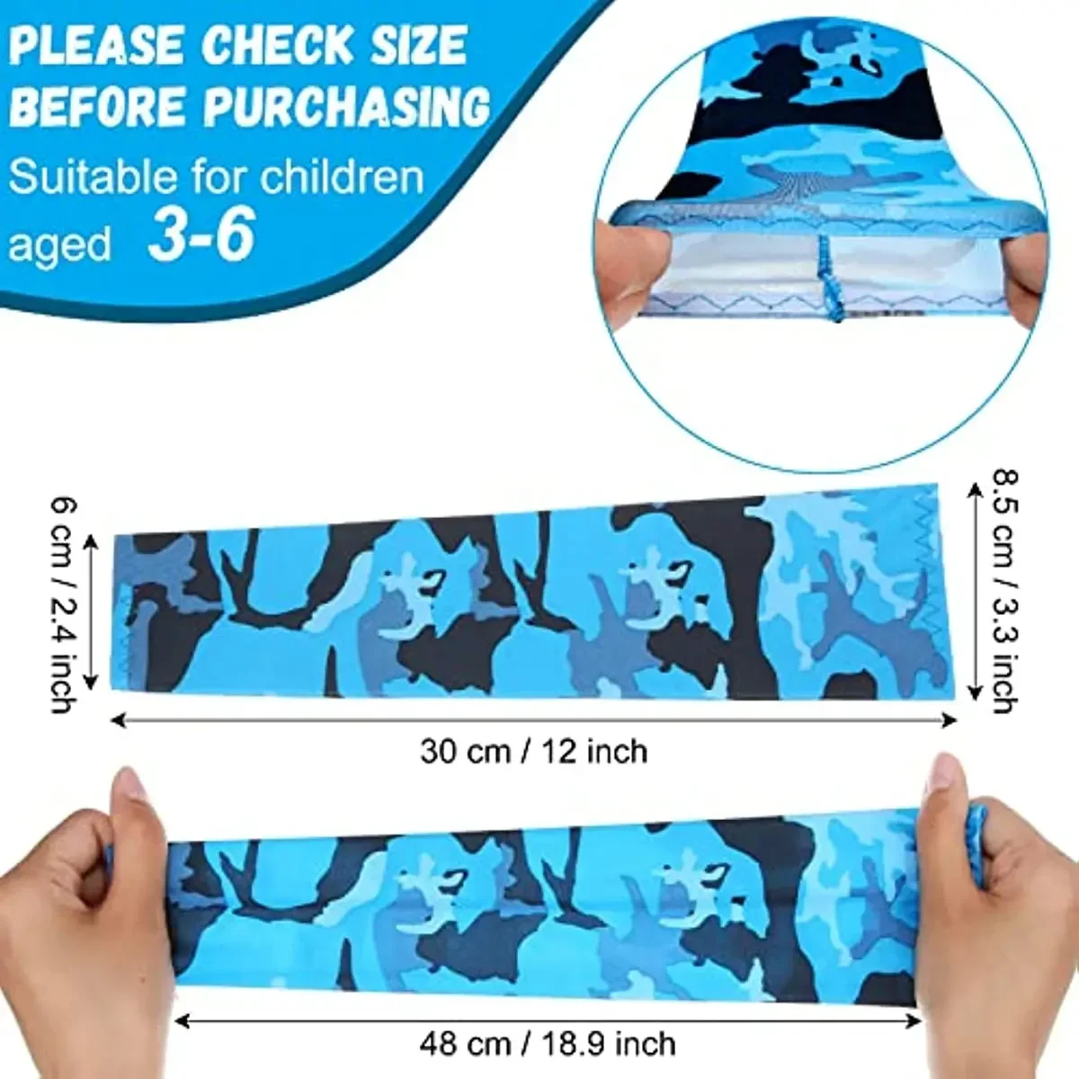 2 Paia Di Manicotti A Compressione Per Bambini, 2 Stili, Traspiranti Ed Elastici, Con Stampa Ad Anello Blu, Per Baseball E Ginnastica