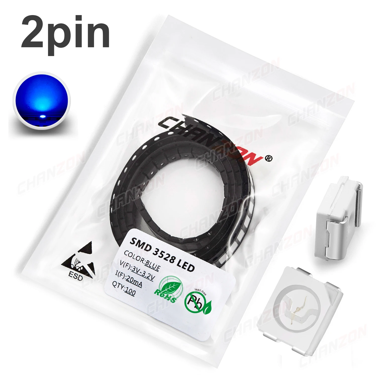 ตัวเลือกสินค้า แผงวงจร SMD LED สีครบ 100 ชิ้น