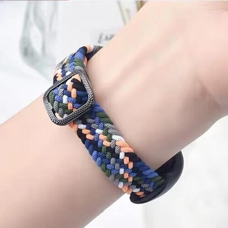 For Xiaomi Smart Band 8 Beads Braided Watch Strap Adjustable Wrist