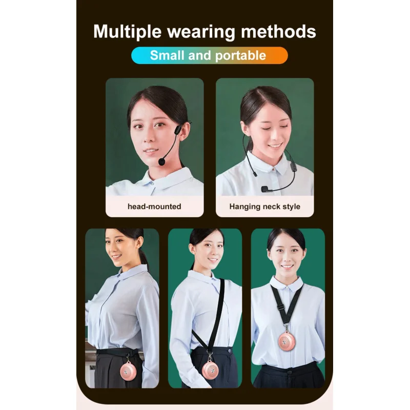 Mini Portable Megaphone High Power Voice Amplifier Wireless Multifunctional Personal Display Speaker with Microphone For Teacher