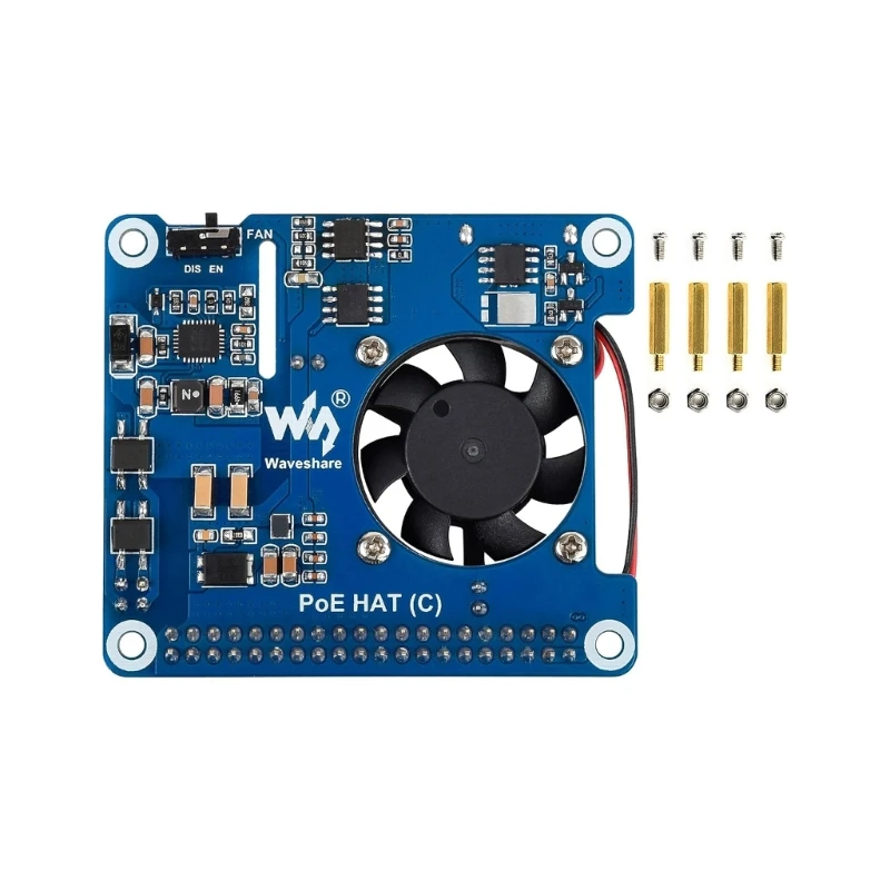 

POE Board 5V USB-A 12V Header HAT with Cooling Fan forRaspberryPi 4B/3B+