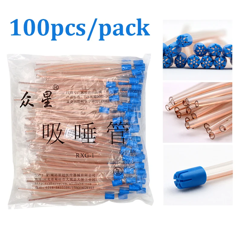 

100Pcs/set Disposable Dental Suction Tube Saliva Ejector Aspirator Tube Copper Wire Low Volume Bend Freely Dentistry Tool