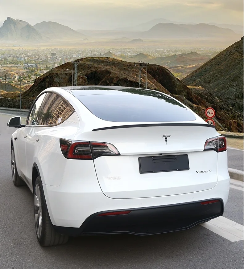 Aileron de coffre arrière pour Tesla Model 3 Y 2022 2017-2021 23 Spoiler de  coffre Lèvre Fibre de carbone Abs Wing Spoiler Accessoires de style de  voiture