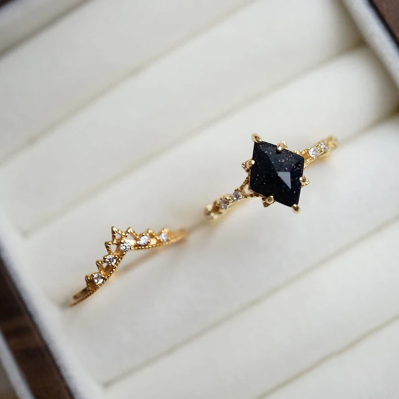 Adjustable Starry Night Ring Set