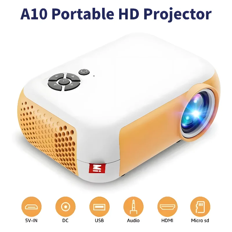 Smart Phone Wireless Connect Directly Projector A10 Projector HiFi Stereo Sound Outdoor Pocket LCD Small Portable Mini Projector