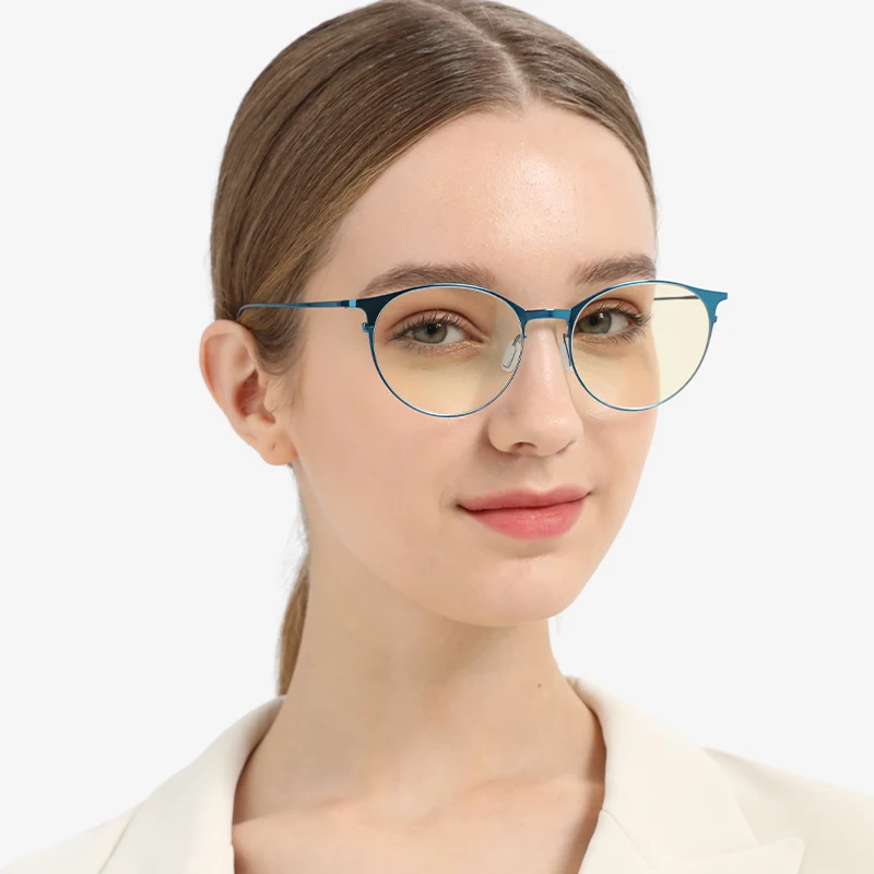FONEX Anti Blue Light Blocking Glasses Women Brand Designer Vintage Round Antiblue Rays Computer Eyeglasses Men FAB016 anti blue light glasses