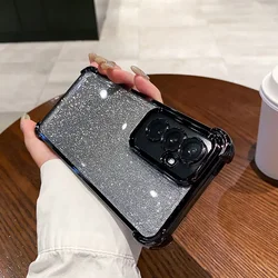 Luxury Glitter Silicone Shockproof Back Cover Case - A52 5G (Black)