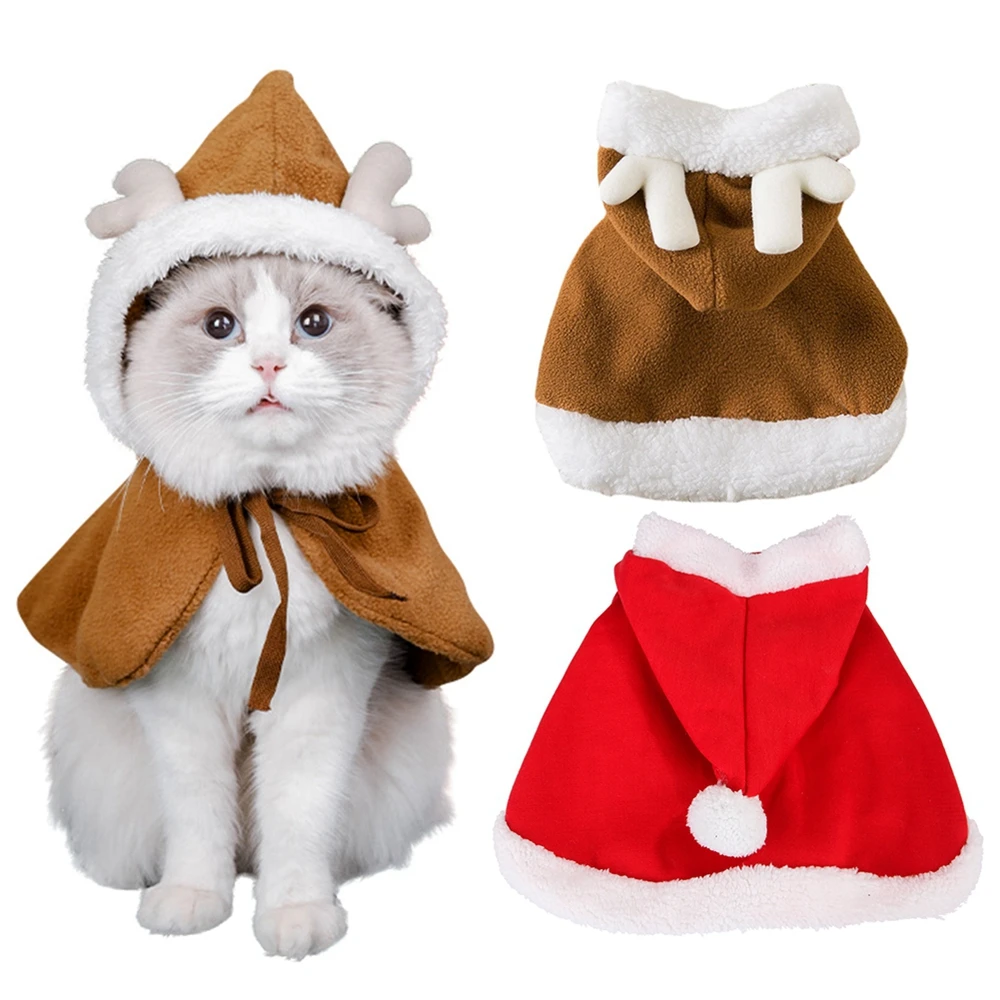 Cat Costume Santa Cosplay Funny Transformed Cat/Dog Pet