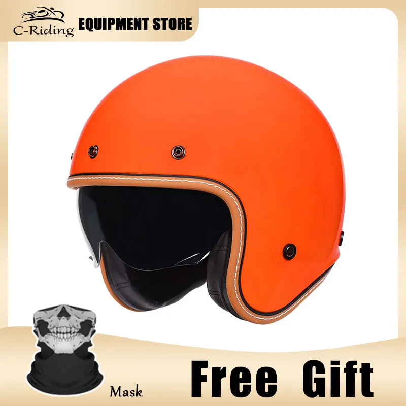 

Open Face Helmet DOT Approved TT&COCASCOS Jet Helmet Cafe Racer Vintage Motorcycle Racing Half Face Helmet Cascos Para Motos