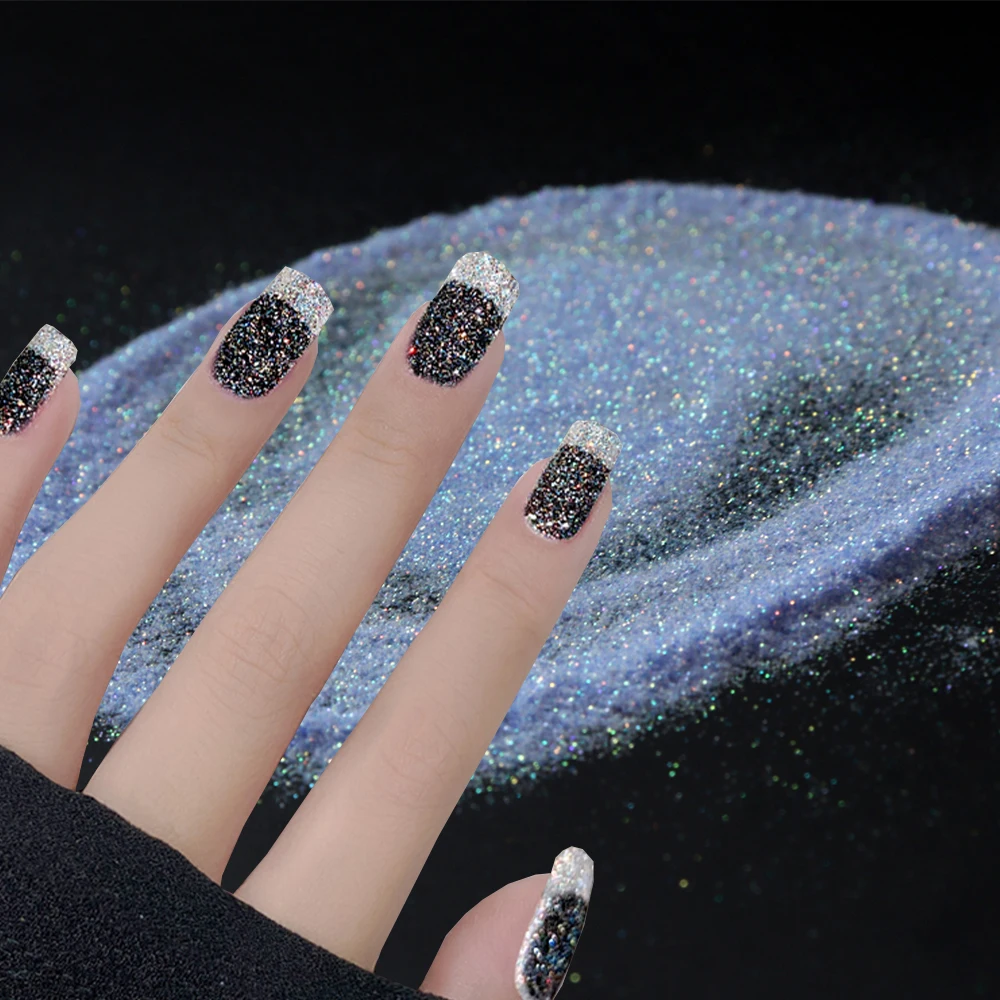 50G Aurora Sea Salt Crystal Glitter Powder Bulk Iridescente Riflettente Glitter Sparkly Chrome Pigment Polish Gel Manicure Decor *-