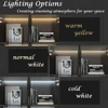 Display Cabinet, with 2 Glass Doors and Lights, Display Case Cabinet with 4-Tier Storage Shelves and 2 Drawers, Pop-up Design 2