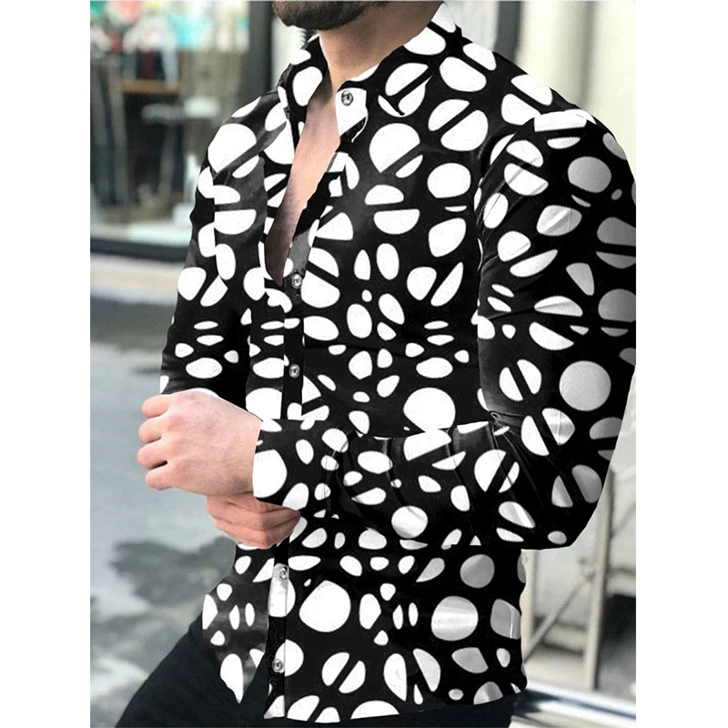 Hawaiian Shirt Men Fashion Casual Single Breasted Shirt High Quality Print Long Sleeve Shirt Male Luxury Shirts For Men
