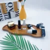 Wooden tray, decorative storage bathroom counter tray, makeup table, food, coffee, tea, small tissue, candle storage tray. 3