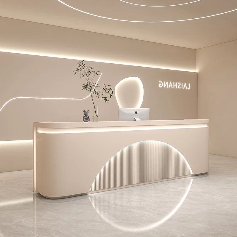 Modern Reception Desks LuxuriousCommercial Receptionist Waiting Reception Desks Comptoir De Caisse Boutique Office Furniture