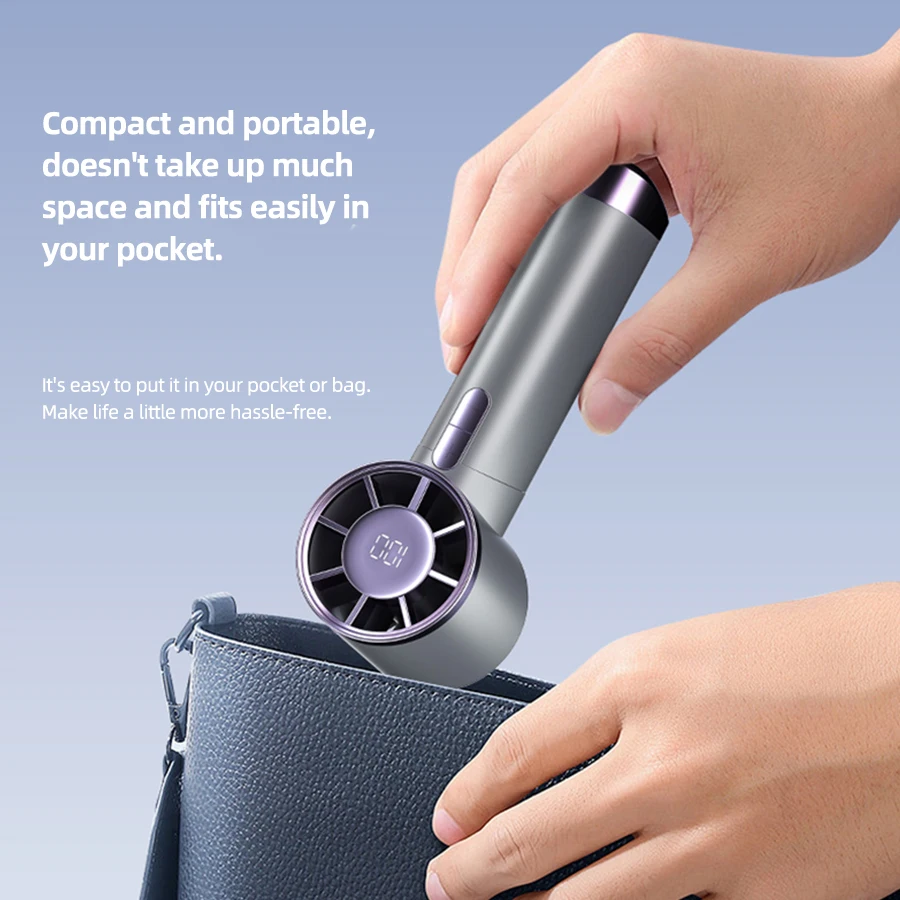 NEW Portable 5 Speeds Adjustable 1-100 Speeds High Speed Fans Super Powerful Air Duster Rechargeable Mini Usb Handheld Turbo Fan