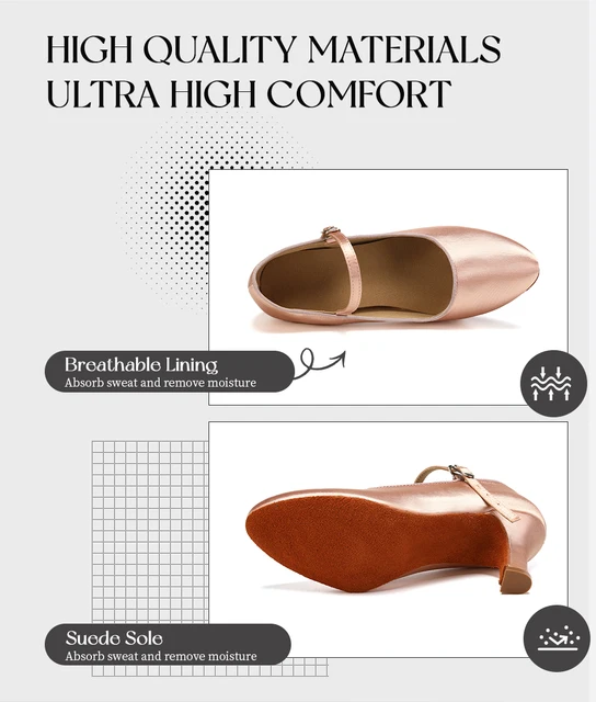 Scarpe Da Ballo Donna Eleganti - Sandali Tango, Valzer E Bachata Con Tacco A Scelta - Foto 9