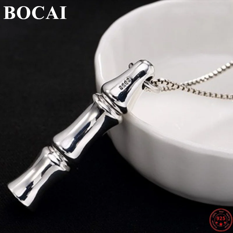 

S925 Pure Silver Male And Female Pendant Rich Bamboo Can Whistle Thai Silver Exquisite Retro Couple Jewelry for Men and Women