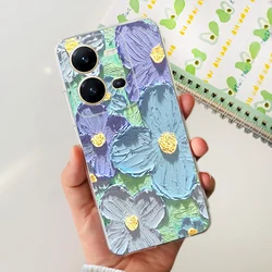 Stylish Painted Silicone Soft TPU Phone Case - Vibrant Design Protective Cover for Vivo V25 (600)