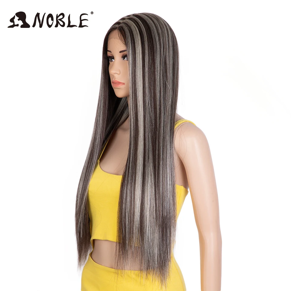 Noble Cosplay Synthetic Lace Wig Straight Hair 30" Ombre Blonde Wig Cosplay For Black Women