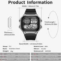 Synoke Shockproof Men's Sport's Watch Fashion 30M Waterproof Swimming Digital Wristwatch Colorfully Led Light Male Alarm Clock 2
