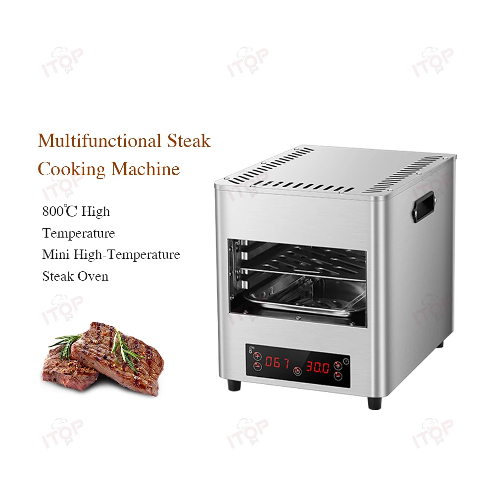 

ITOP Electric Streak Grill Mini Tabletop BBQ Oven Infrared Steak Grill Touch Screen Control Panel 1700W 100-800°C