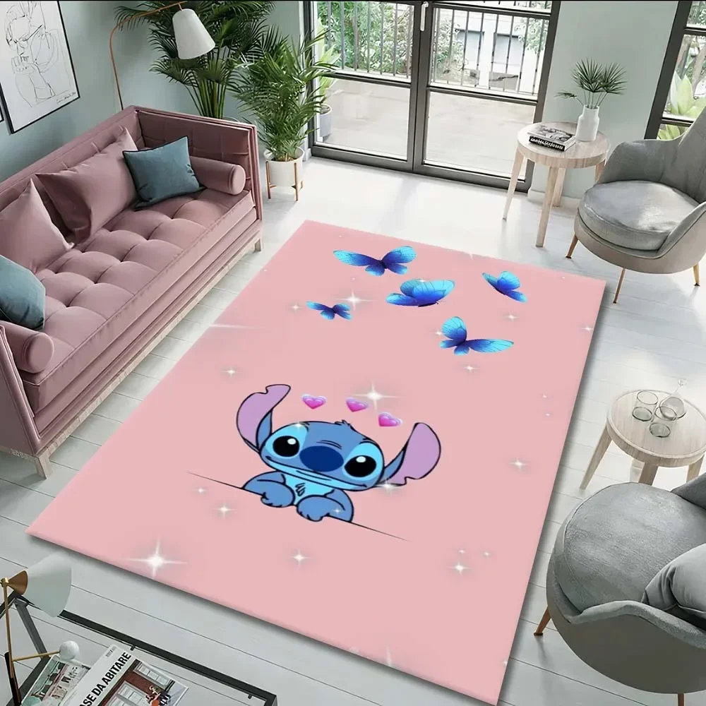 Disney Stitch Pattern Carpets and Rug For Livingroom Bedroom Bathroom Hallway Soft Carpet Home Children's Room Floor Mat