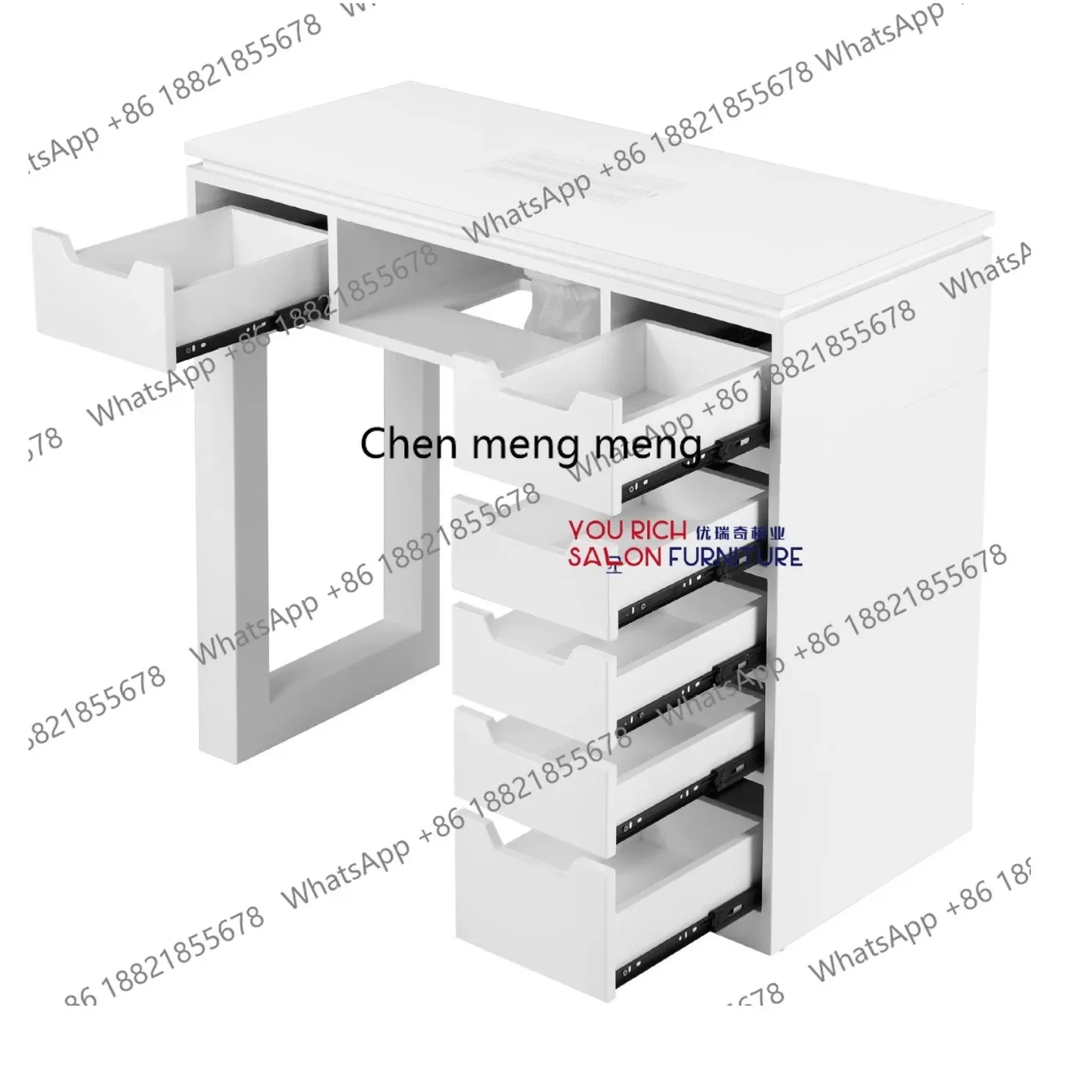 01A 화이트 매니큐어 테이블, 매니큐어 작업대, 매니큐어 및 뷰티 살롱 테이블