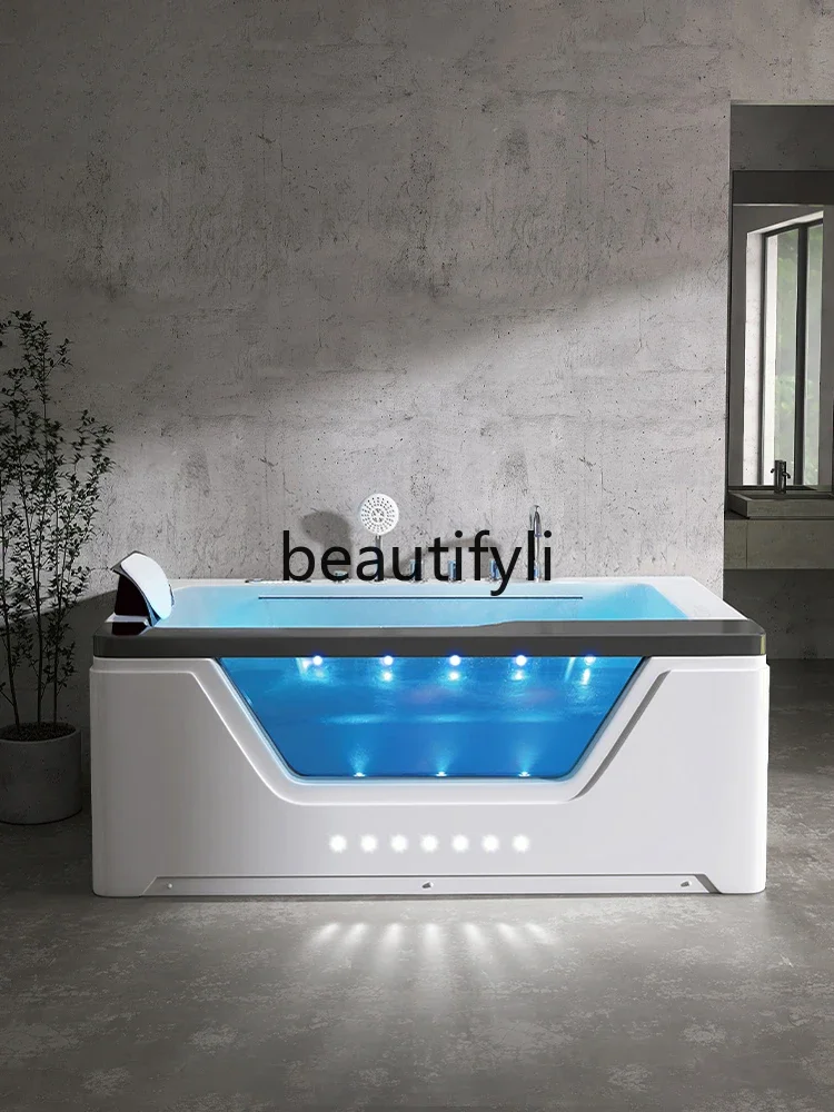 Bathroom water curtain waterfall surf massage acrylic bathtub constant temperature heating 1.7 meters 209 bathtub