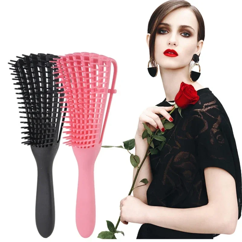 Women's exfoliating comb anti tangling professional comb scalp massage comb octopus comb，Special for real hair wigs