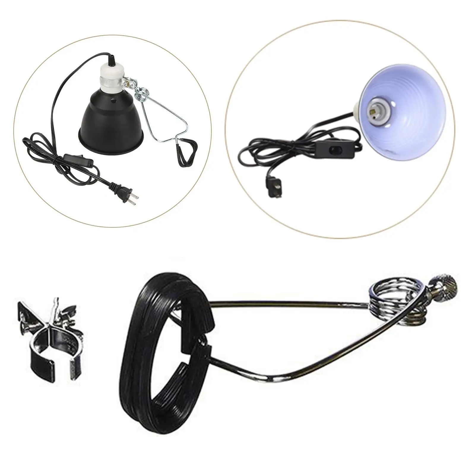 Reptile Lamp Clamp Turtle UVA/UVB Holder Ceramic Socket Safety Cover for Reptile Terrarium Basking reptile heating lamp