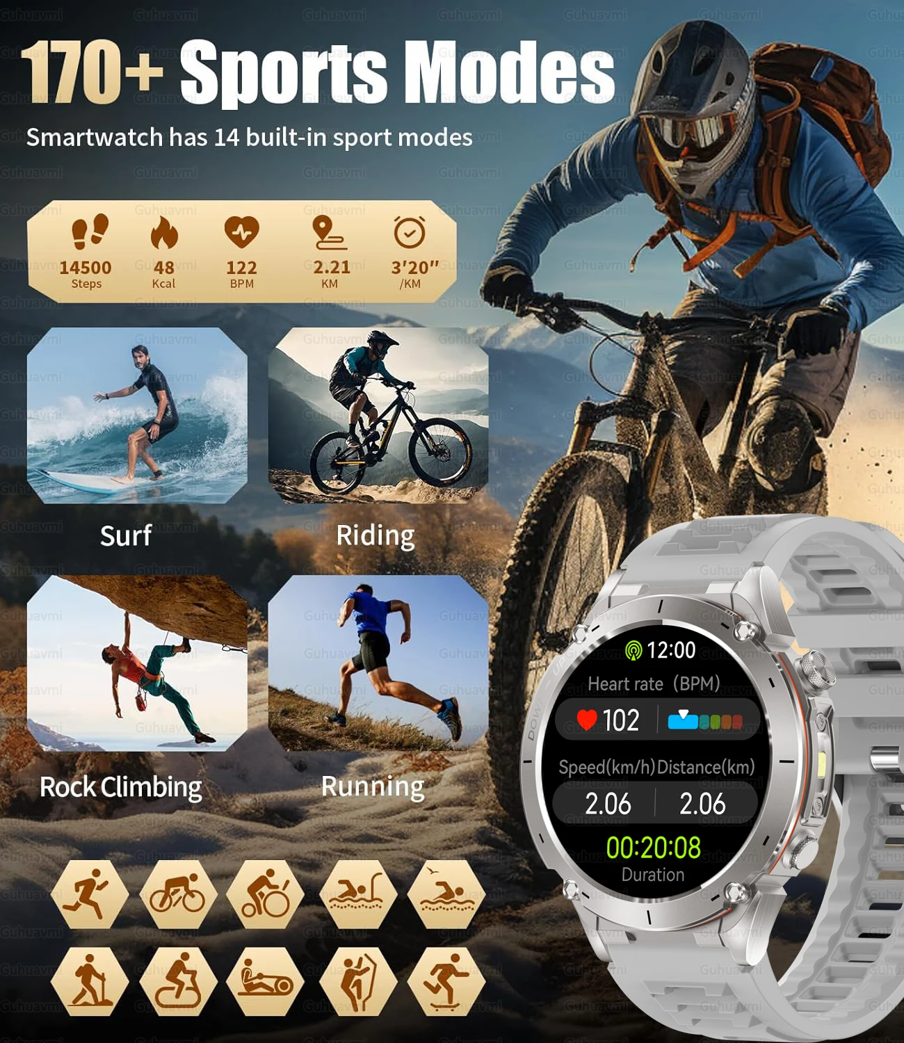 2025 New For Xiaomi IOS GPS Smart Watches 10 ATM Waterproof Built-in Dual-band GNSS Compass Military Sport Men SWIM Smartwatch 4