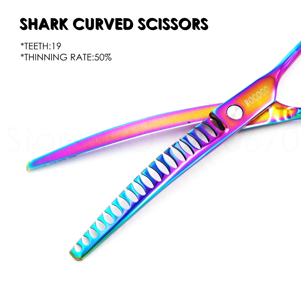Pet Downward Curved Thinning Scissors 6.5 7 8 inch Professional Dog Shark Thinning Shears Cat Grooming Clipper Hair Cut Tools dog grooming scissors dog grooming scissors kit