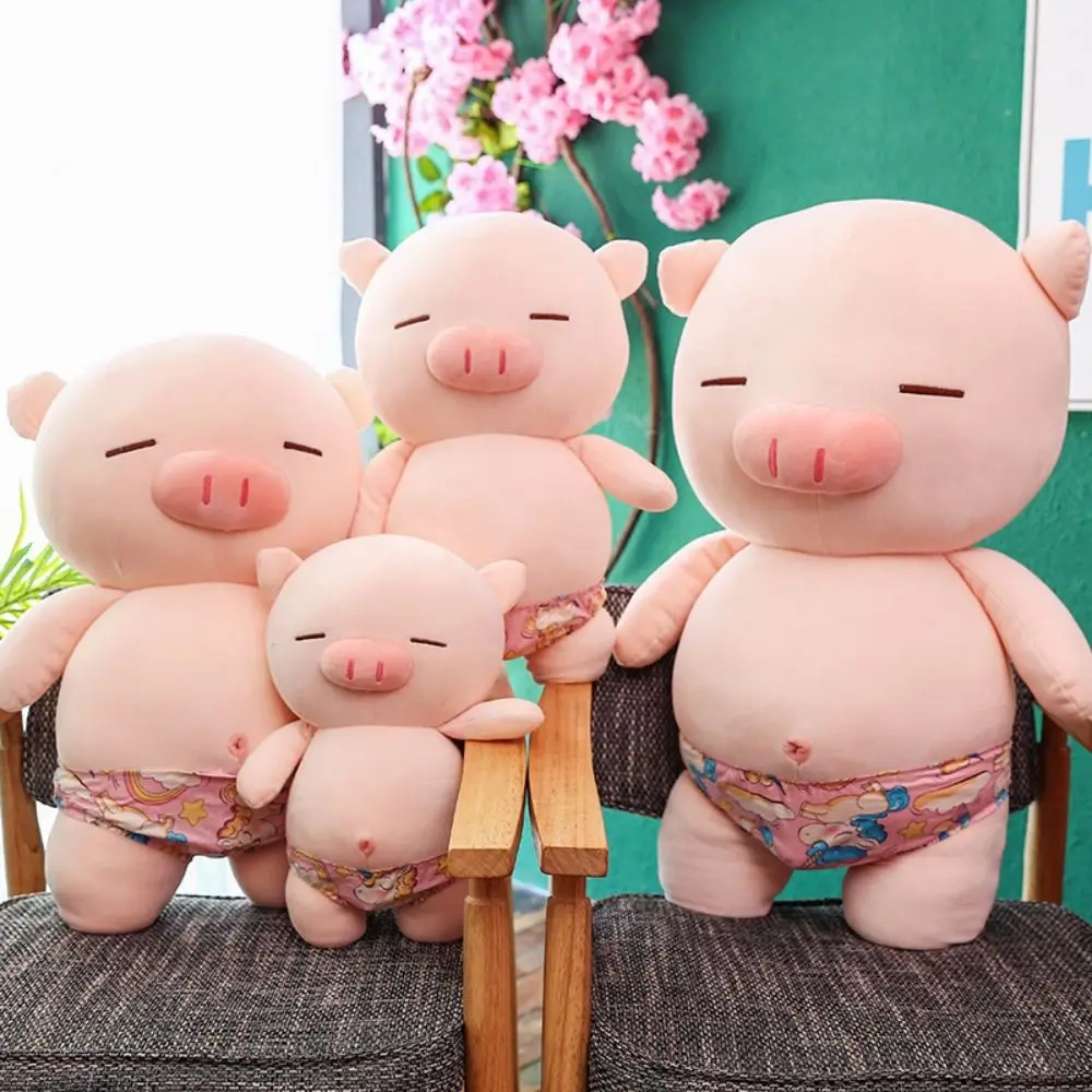 

Software Rogue Pig Plush Doll Pink Soft Pig Piggy Stuffed Toys Cute Swimming Trunks Beach Pig Plush Toys Funny Gift