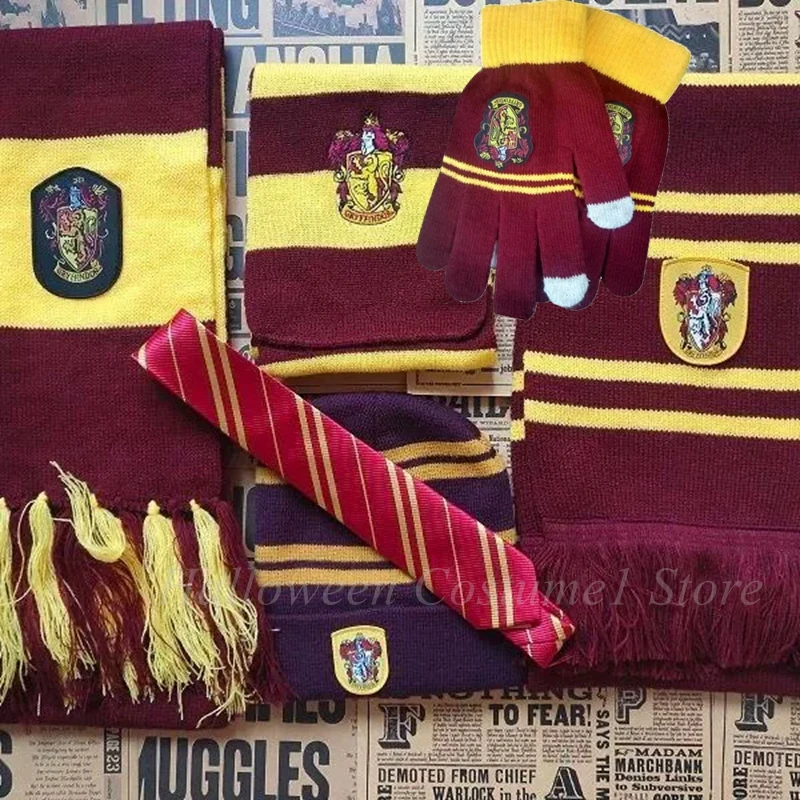 Movie Child&adult Potter Necklace Hermione Harry School Hats Scarf Tie gloves Cosplay Women Men Halloween New Year Gift Hot Sale