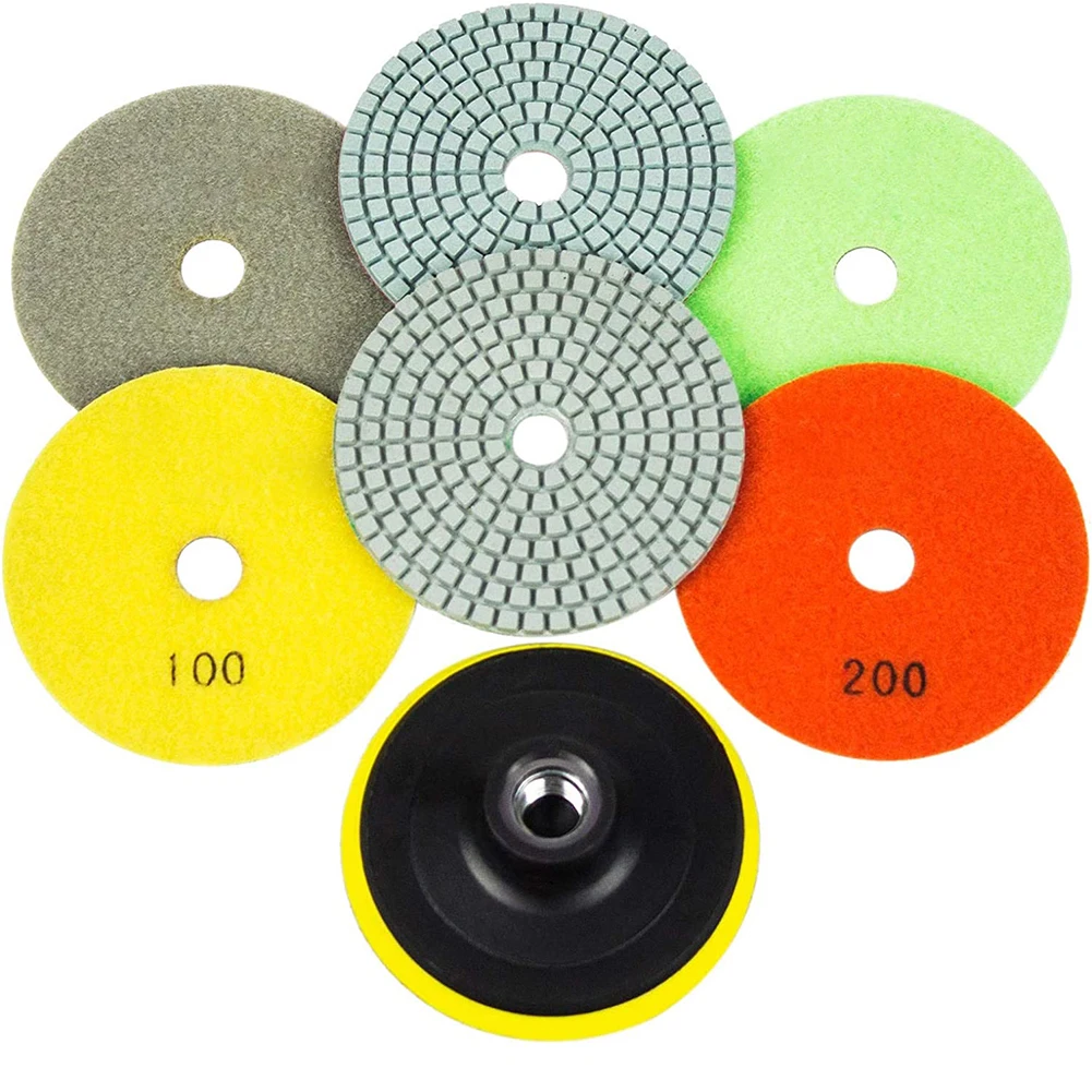 7pcs Diamond Polishing Pad Grinding Discs For Granite Marble Concrete Stone Polish Disc Grinding
