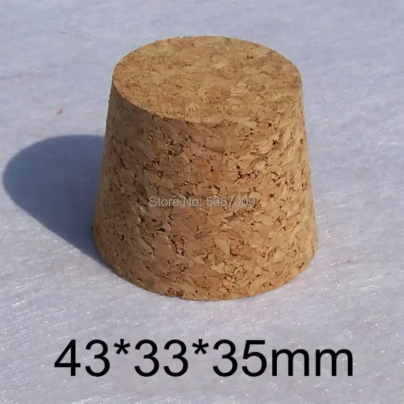 Lab Wooden Corks Test Tube Stoppers 43*33*35mm Tea Jar Cover Wine Glass Bottle Plugs for School Experiment or household lab bottle stopper