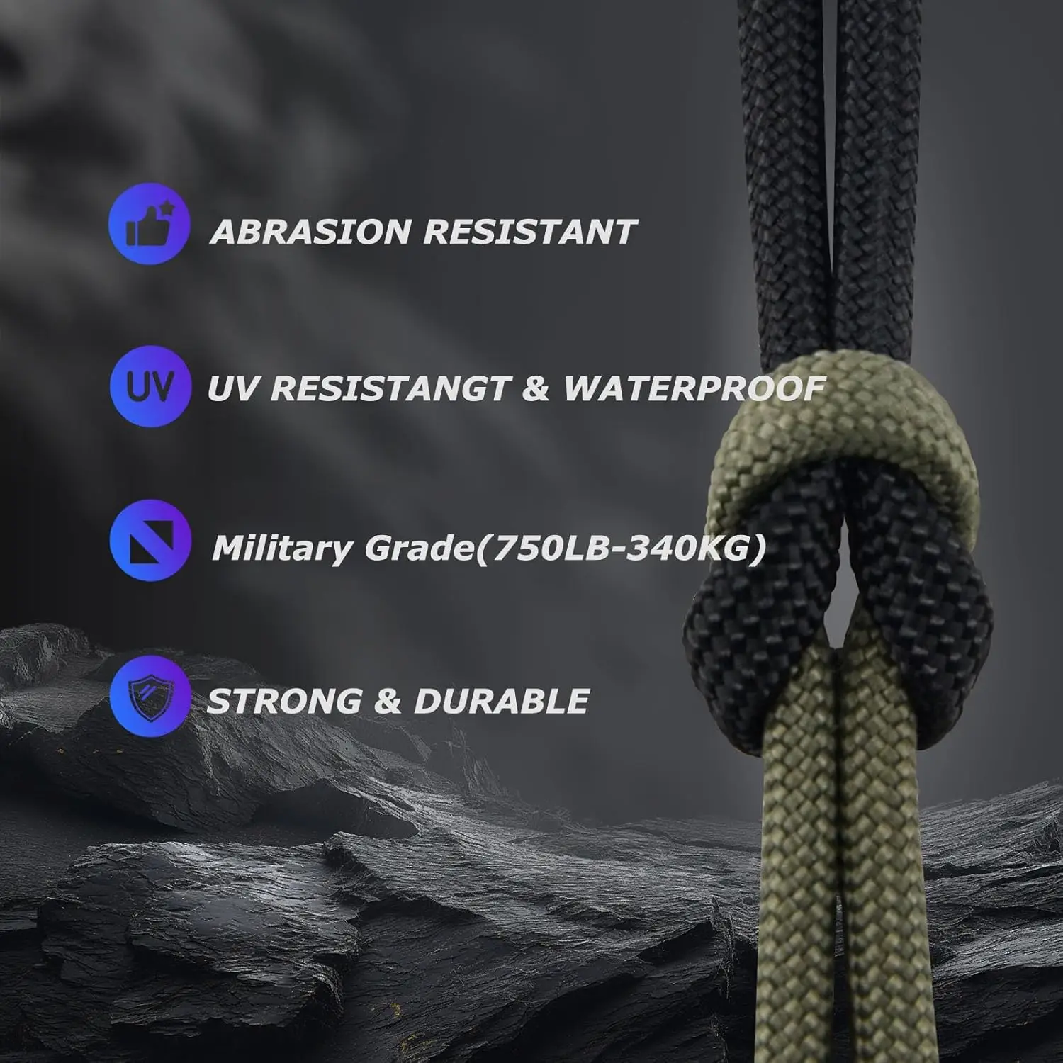 Durable Nylon 9-Core Military-Grade Paracord Rope for Outdoor and DIY Projects
