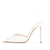 Luxury Shoes Women High Heels Pointy Peep Toe Lace Mesh Stiletto Sharp Heel Slingbacks With Crystals 2