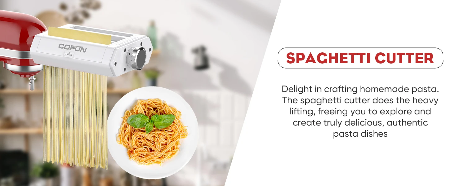 Description Picture 5 of itemPasta Attachment for KitchenAid Stand Mixer, 3-1 Pasta Maker Machine Included Pasta Sheet Roller, Spaghetti Cutter, Fettuccine C