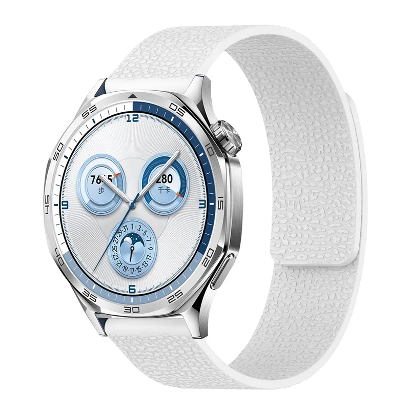 Lychee Pattern Magnetic Loop Silicone Strap - Elegant 18mm/20mm/22mm Band