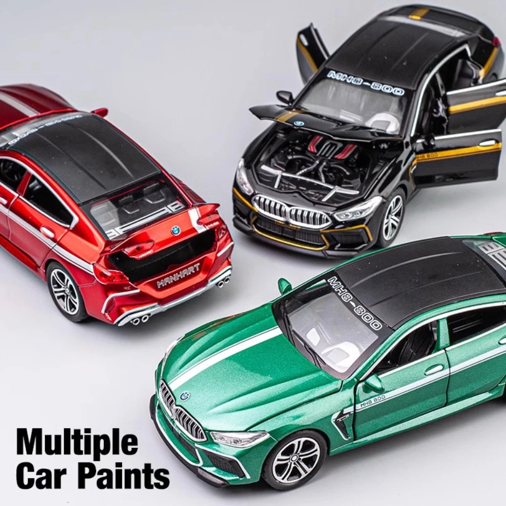 1:32 Scale BMW M8 MANHART Toy Car Model Metal Diecast Doors Opened Pull Back Simulation Vehicle Models Decoration Kids Gift Boy 5