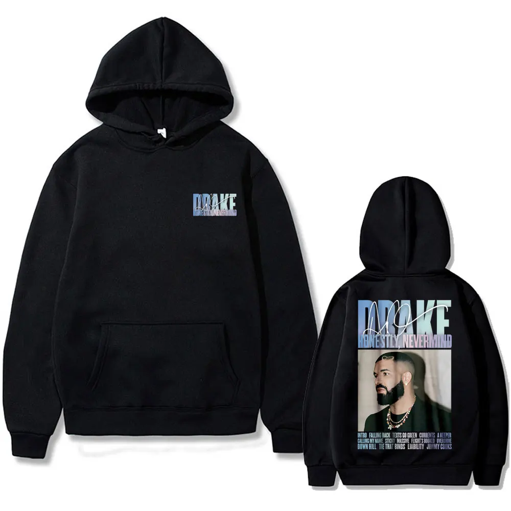 Rapper Drake Honestly Nevermind Graphic Print Hoodie Male Oversized Sweatshirt Hoody Men Women Hip Hop Fashion Vintage Hoodies
