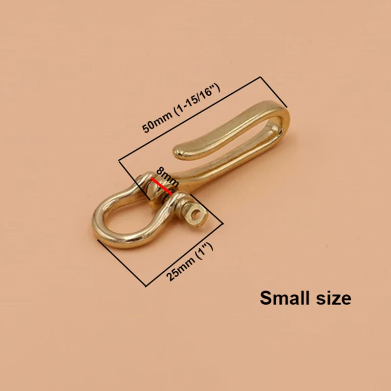 1 Stück Messing Schlüssel bund abnehmbarer Anhänger Clip Gürtel u Haken Retro Schlüssel ring Brieftasche Ketten verschluss mit Schäkel Angelhaken – Detail 2