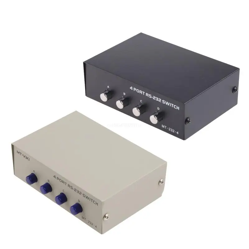 케이스용 금속 4 포트 수동 Rs-232 Pc 공유 직렬 장치용 스위치 4 in 1 O Dropship