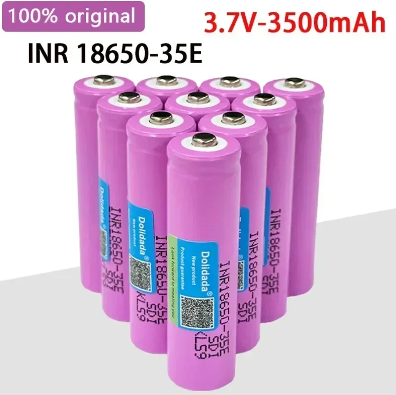 

Free Shipping New Original 18650 3.7V 3500mAh 20A Discharge INR18650 35E 1-100PCS Lithium-ion Rechargeable Screwdriver Battery