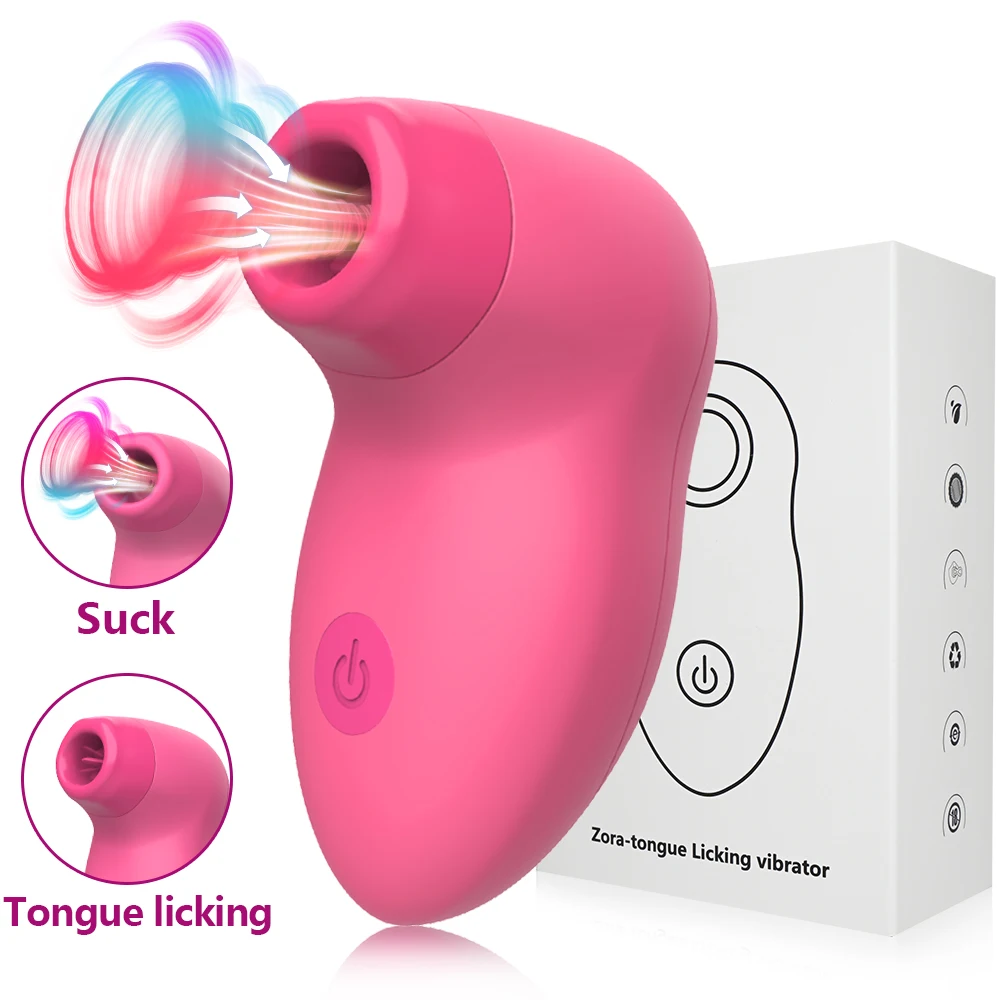 

2 In 1 Sucking Vibrators Female Masturbator Tongue Licking Nipple Clitoris Stimulation Vibrator for Women Adults Goods Sex Toys