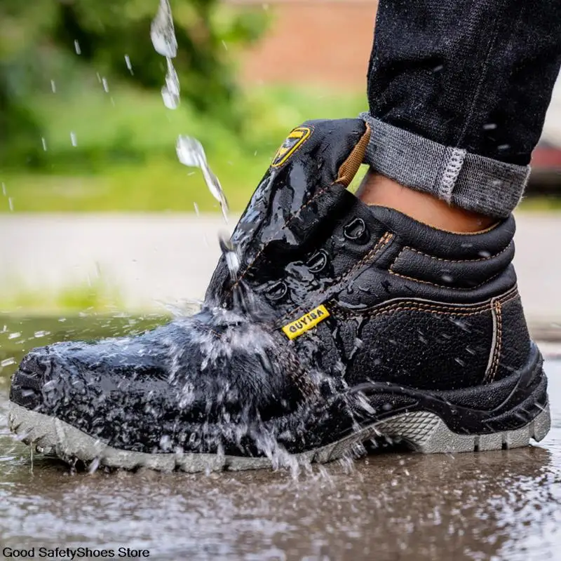 Herren Sicherheitsstiefel Mit Stahlkappe – Wasserdicht, Rutschfest, Leicht, Für Arbeit & Outdoor