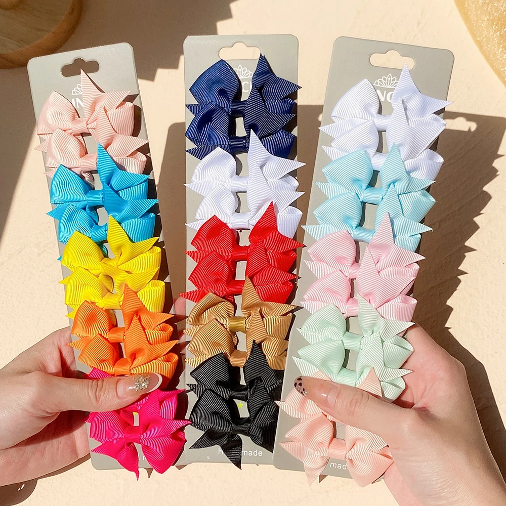 Hair Accessories 10/20Pcs Grosgrain Ribbon Bowknot Hair Clips For Cute Girls Colorful Bows Clip Hairpin Barrettes Headwear Baby Hair Accessories