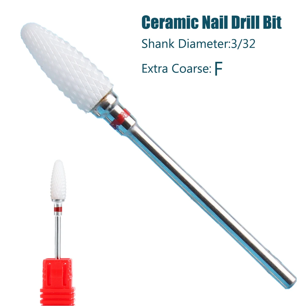 Nail Drill Bit Electric Nail Drill Bit Manicure Drill Bit 1pc Milling Cutter Ceramic Nail Drill Bits Pedicure Rotary Manicure Burr Electric Machine Nail Files Acrylic Gel Polish Tools